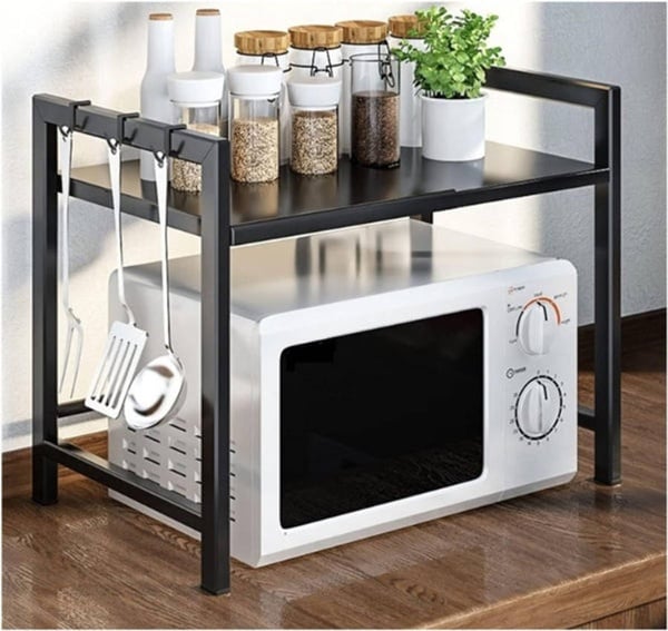 Adjustable Microwave Oven Rack – Kitchen Space-Saving Organiser