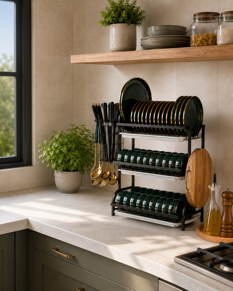 3-Tier Dish Drainer – Kitchen Space-Saving Organiser