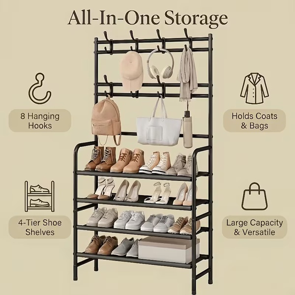 3-in-1 Coat, Shoe & Bag Organiser