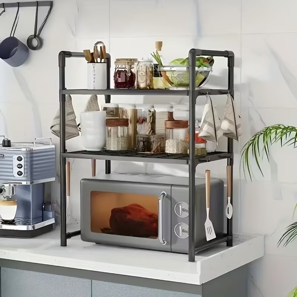 2-Tier Microwave Organiser & Kitchen Storage Shelf