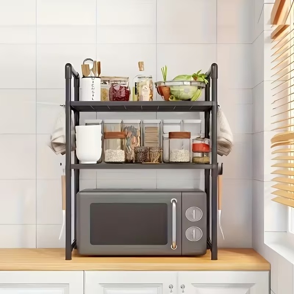 2-Tier Microwave Organiser & Kitchen Storage Shelf