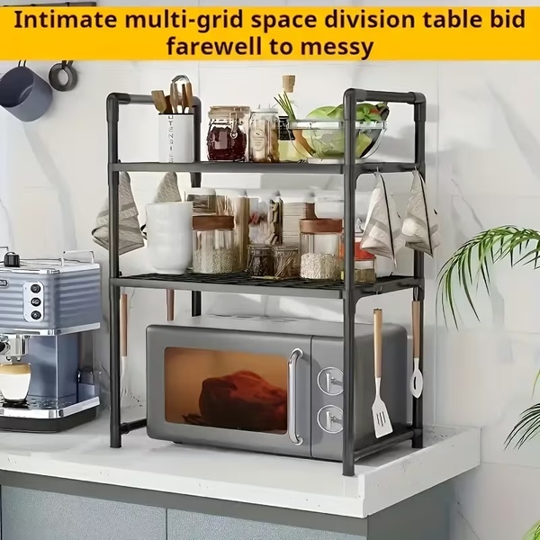 2-Tier Microwave Organiser & Kitchen Storage Shelf