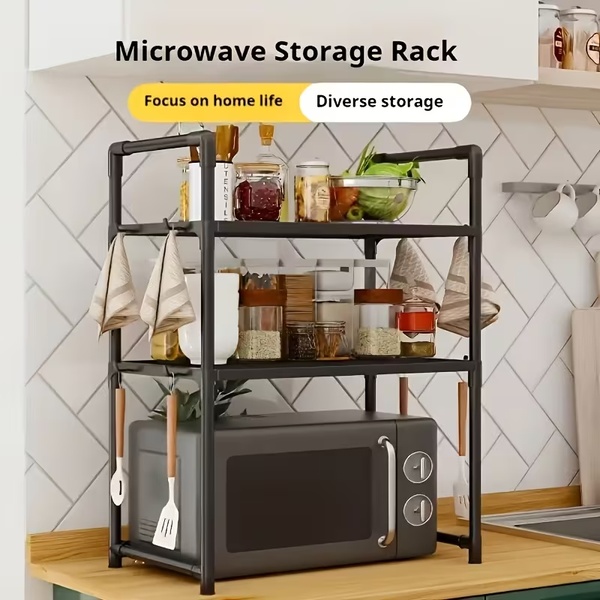 2-Tier Microwave Organiser & Kitchen Storage Shelf