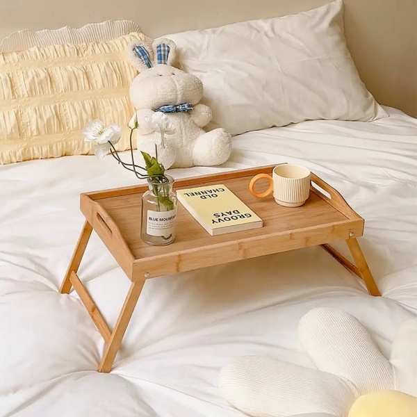 Foldable wooden Breakfast Tray – Bed Table, Laptop Desk & Serving Tray8