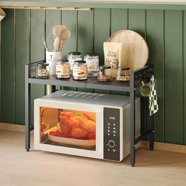Adjustable Microwave Oven Rack – Kitchen Space-Saving Organiser