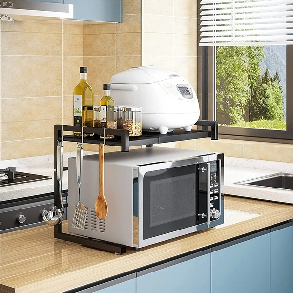 Adjustable Microwave Oven Rack – Kitchen Space-Saving Organiser