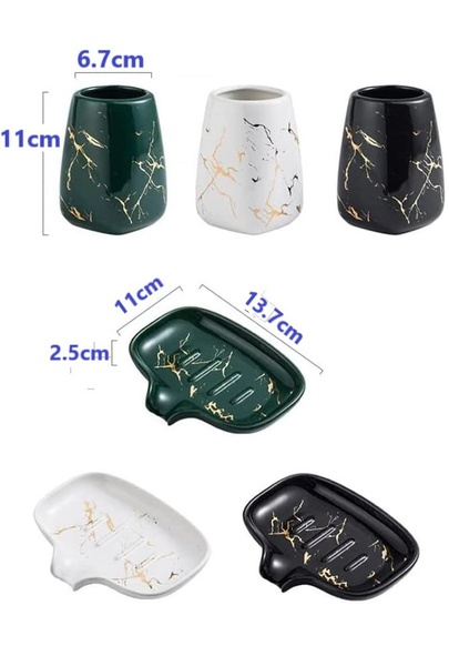 4-Piece Marble Bathroom Accessories Set – Luxury Bathroom Collection