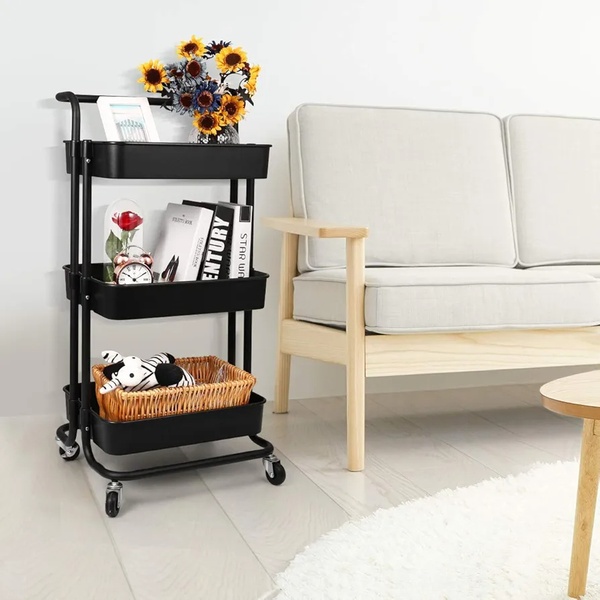 3-Tier Rolling Storage Cart – Multi-Purpose Home Organiser