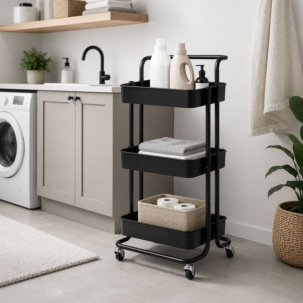 3-Tier Rolling Storage Cart – Multi-Purpose Home Organiser
