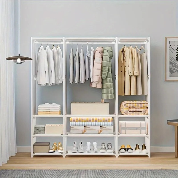 Triple Portable Wardrobe – Complete Bedroom Storage Organiser