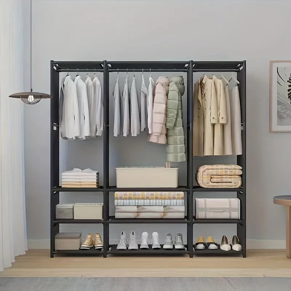 Triple Portable Wardrobe – Complete Bedroom Storage Organiser