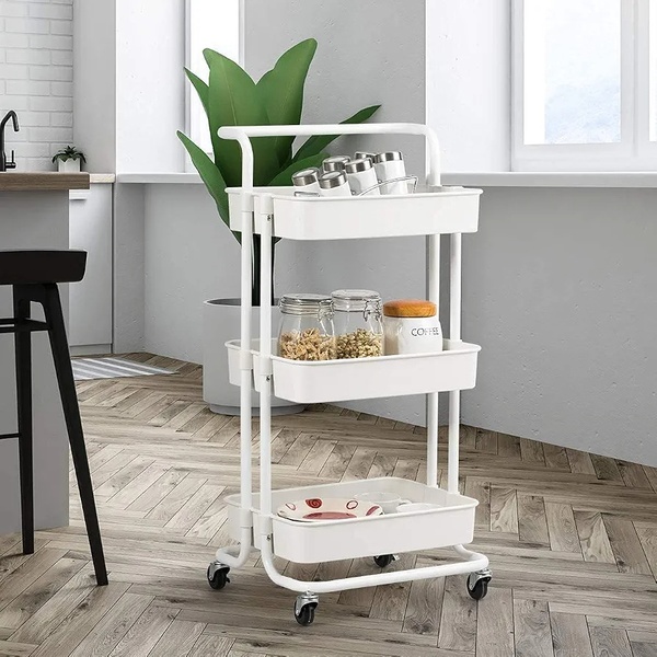 3-Tier Rolling Storage Cart – Multi-Purpose Home Organiser