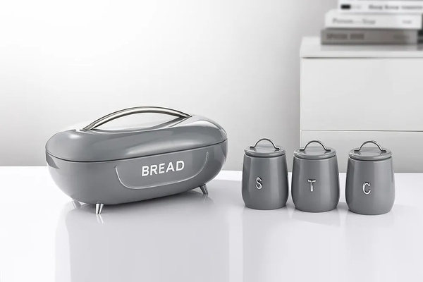 Premium 4-Piece Bread Bin & Canister Set – Premium Kitchen Collection