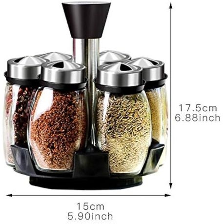 6-Piece Rotating Spice Rack Set – Kitchen Spice Organiser