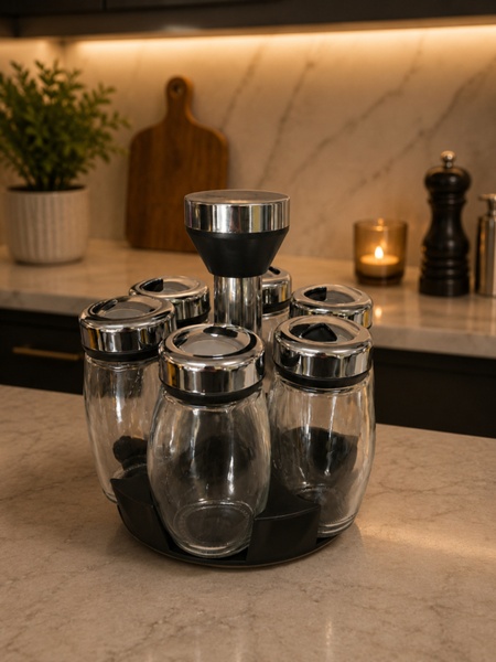 6-Piece Rotating Spice Rack Set – Kitchen Spice Organiser