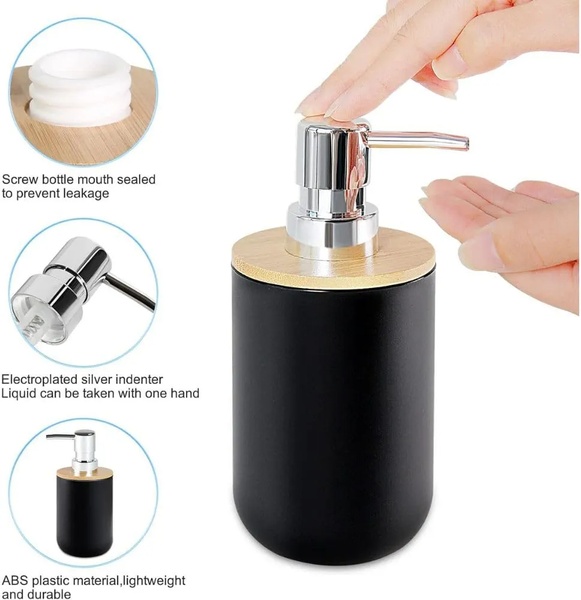 6-Piece Bathroom Accessories Set – Modern Bamboo Collection