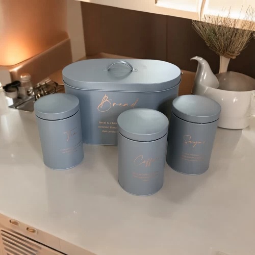 4-Piece Bread Bin & Canister Set – Modern Kitchen Collection