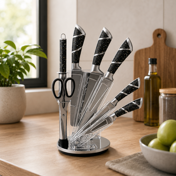 8 Piece Premium Knife Set with Display Stand – Cook Like a Chef