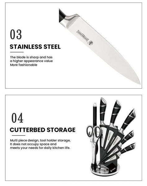 8 Piece Premium Knife Set with Display Stand – Cook Like a Chef