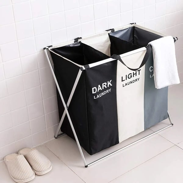 Foldable 3 Compartment Laundry Basket – Sort Laundry with Ease