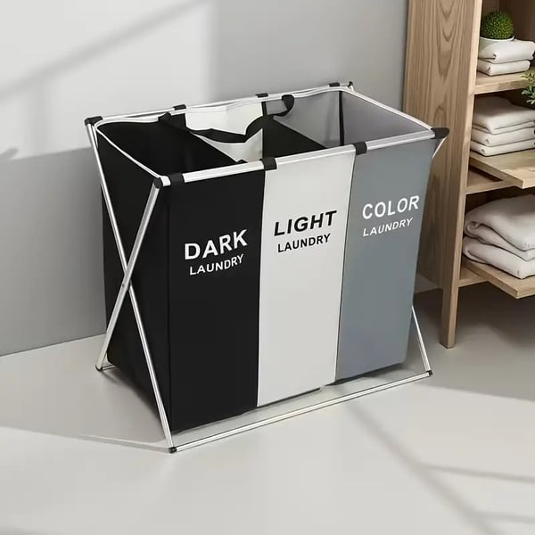 Foldable 3 Compartment Laundry Basket – Sort Laundry with Ease