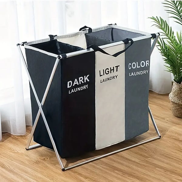 Foldable 3 Compartment Laundry Basket – Sort Laundry with Ease
