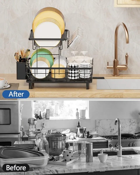 2 Tier Dish Drying Rack – Keep Your Kitchen Organised