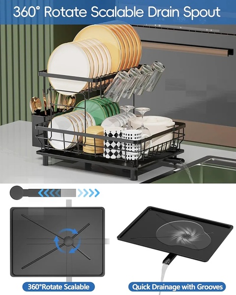 2 Tier Dish Drying Rack – Keep Your Kitchen Organised