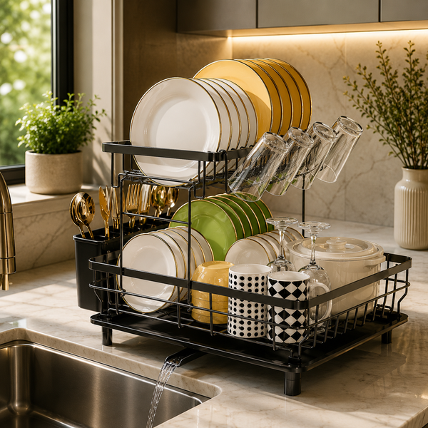 2 Tier Dish Drying Rack – Keep Your Kitchen Organised