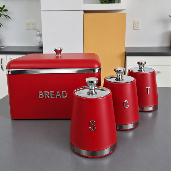 Premium Kitchen Storage Collection – Bread Bin & Canister Set