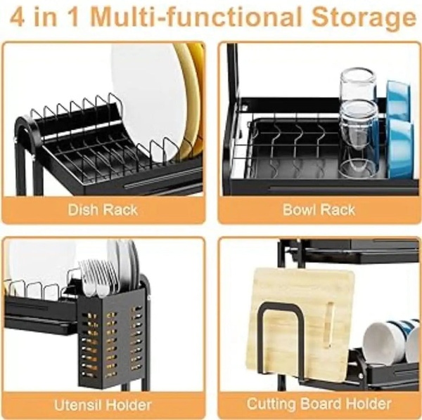 Double Layer Dish Drying Rack – Stylish & Space-Saving Kitchen Organisation
