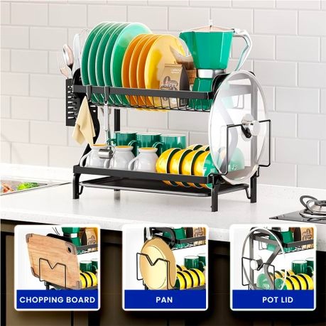 Double Layer Dish Drying Rack – Stylish & Space-Saving Kitchen Organisation