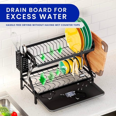 Double Layer Dish Drying Rack – Stylish & Space-Saving Kitchen Organisation
