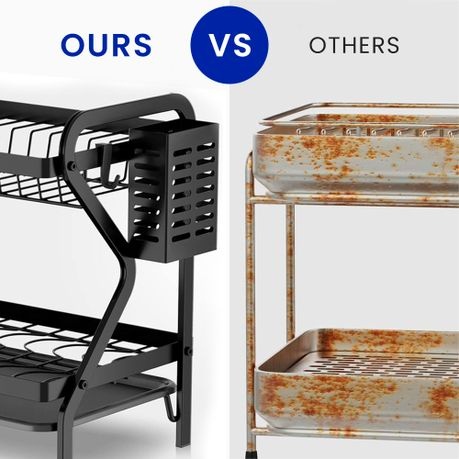 Double Layer Dish Drying Rack – Stylish & Space-Saving Kitchen Organisation
