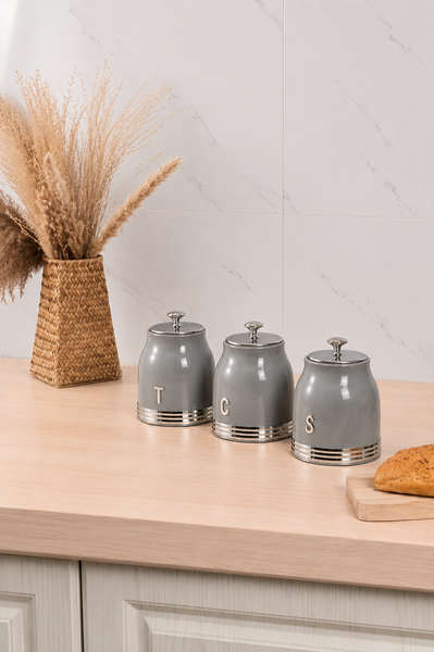 4 Piece Bread Bin & Canister Set – Modern Kitchen Storage