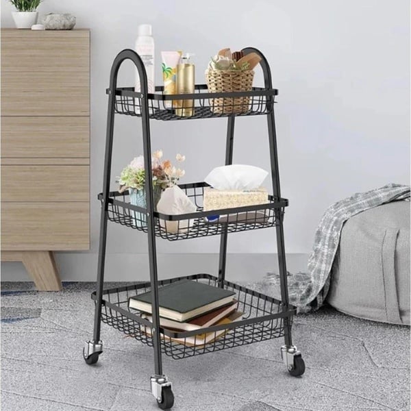 3-Tier Multi-Functional Metal Storage Cart