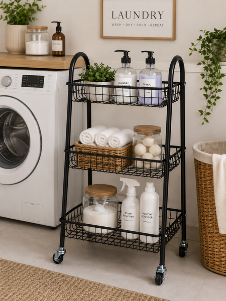 3-Tier Multi-Functional Metal Storage Cart