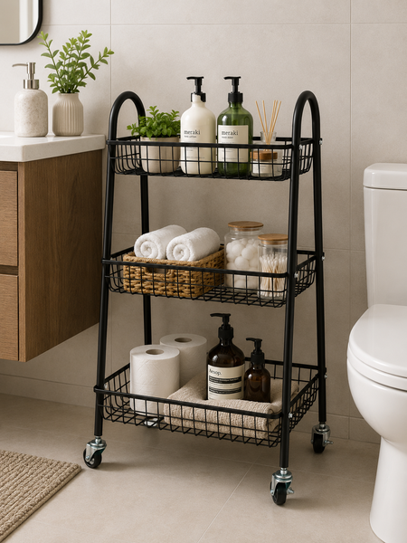 3-Tier Multi-Functional Metal Storage Cart