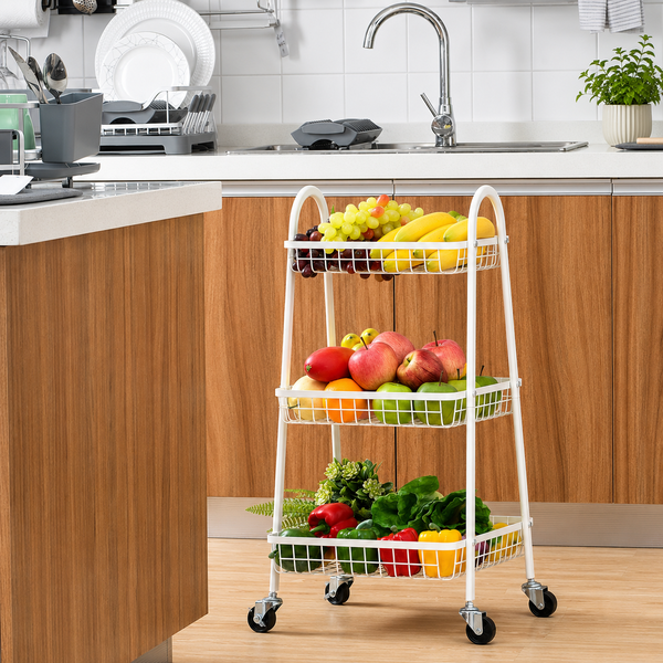 3-Tier Multi-Functional Metal Storage Cart