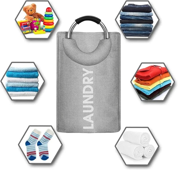 Collapsible Laundry Bag with Ring Handles