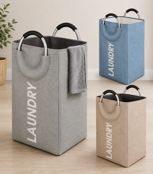 Collapsible Laundry Bag with Ring Handles