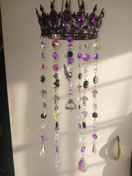 ✨ Black & Purple Crown Suncatcher ✨