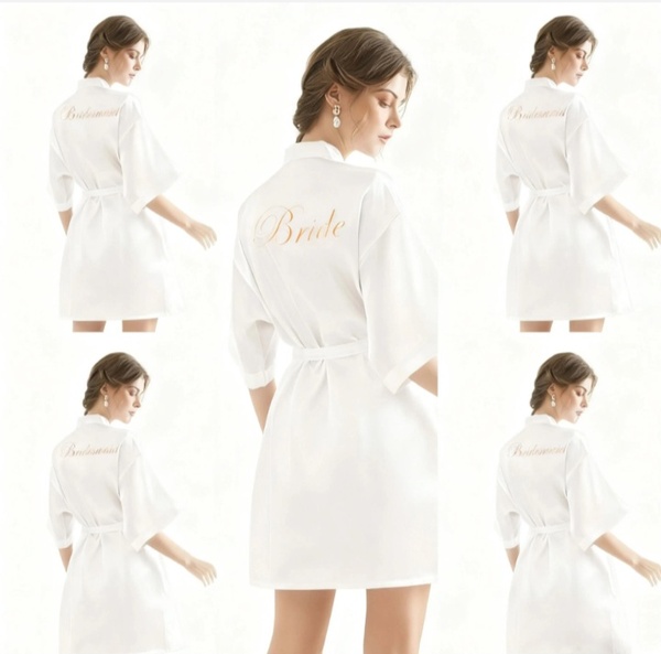 Bridal silk robe set