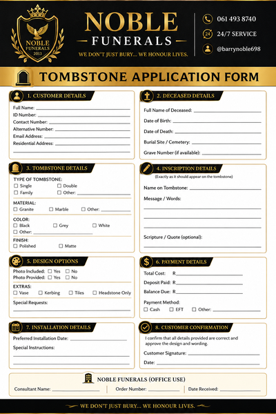 APPLICATIOM FOR TOMBSTINE picture