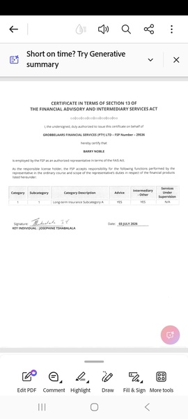 Registered JR person under GFs FSP 29536 picture