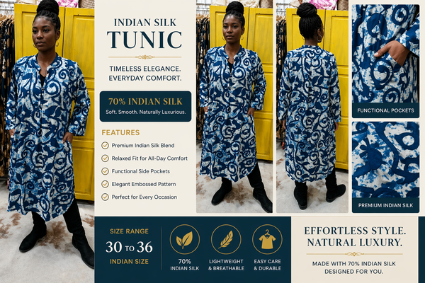Tunic dress or top blue