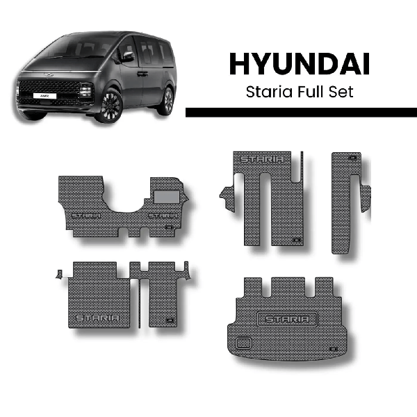 Hyundai Staria Rubber Mat Set Full – 7 Seater