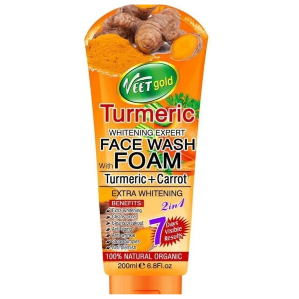VEET Gold Turmeric + Carrot Extra Whitening Face Wash Foam