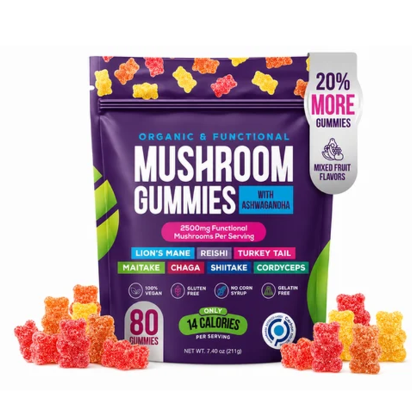 Mushroom Gummies 🧠 Mental Focus  ⚡ Natural Energy  😌 Stress Support  🛡️ Immune Support picture
