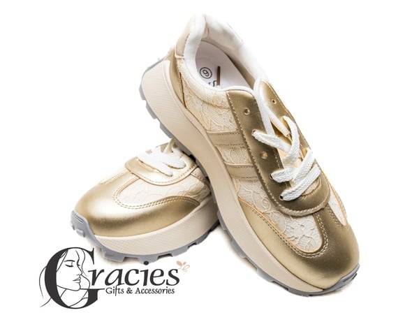 Women's Metallic Mesh Sneakers